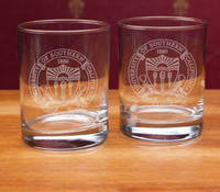 USC Trojans Set of 2 Seal Classic Old Fashion Glass
